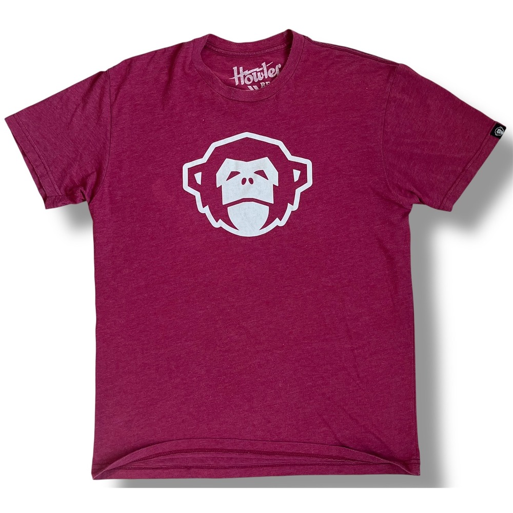 Howler Brothers Mens Graphic T-Shirt Maroon Monkey Logo Short Sleeve Size M‎